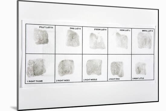Fingerprint Record Card-Victor De Schwanberg-Mounted Photographic Print
