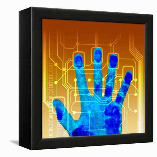 Fingerprint Scanner, Artwork-PASIEKA-Framed Premier Image Canvas