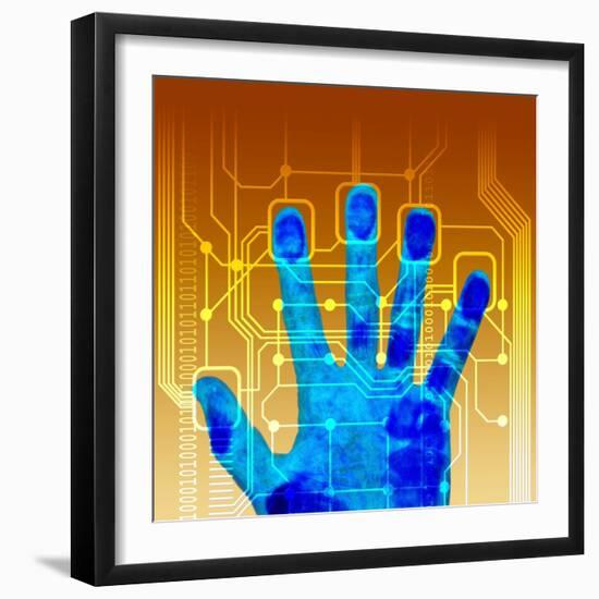Fingerprint Scanner, Artwork-PASIEKA-Framed Premium Photographic Print