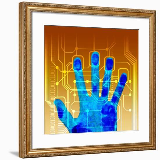 Fingerprint Scanner, Artwork-PASIEKA-Framed Photographic Print