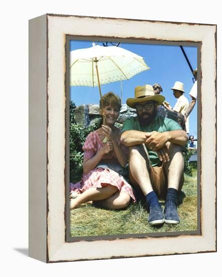 FINIAN'S RAINBOW, 1968 directed by FRANCIS FORD COPPOLA On the set, Petula Clark and Francis Ford C-null-Framed Stretched Canvas