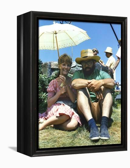 FINIAN'S RAINBOW, 1968 directed by FRANCIS FORD COPPOLA On the set, Petula Clark and Francis Ford C-null-Framed Stretched Canvas