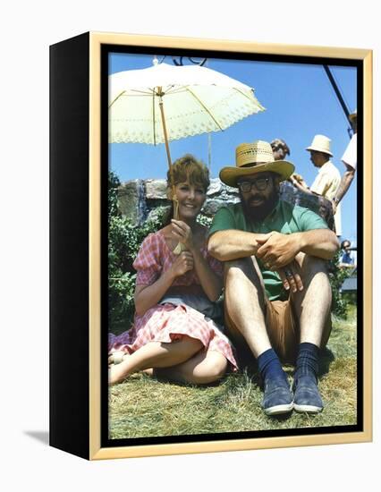 FINIAN'S RAINBOW, 1968 directed by FRANCIS FORD COPPOLA On the set, Petula Clark and Francis Ford C-null-Framed Stretched Canvas