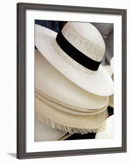 Finished Hats Ready For Sale, El Aromo, Manta, Ecuador-Cindy Miller Hopkins-Framed Photographic Print