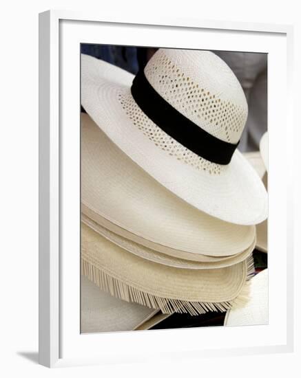 Finished Hats Ready For Sale, El Aromo, Manta, Ecuador-Cindy Miller Hopkins-Framed Photographic Print