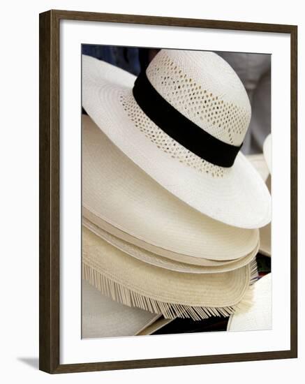 Finished Hats Ready For Sale, El Aromo, Manta, Ecuador-Cindy Miller Hopkins-Framed Photographic Print