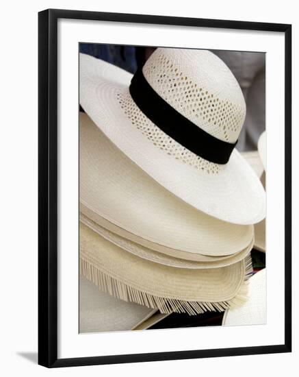 Finished Hats Ready For Sale, El Aromo, Manta, Ecuador-Cindy Miller Hopkins-Framed Photographic Print