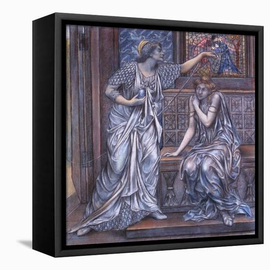 Finished Study for Queen Eleanor and Fair Rosamund, C.1900-5 (Chalk) (See 27988)-Evelyn De Morgan-Framed Premier Image Canvas