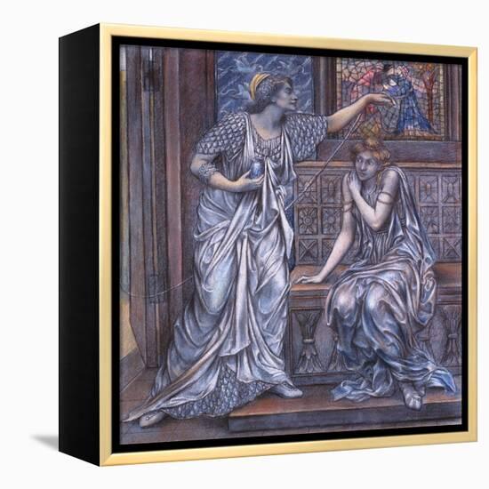 Finished Study for Queen Eleanor and Fair Rosamund, C.1900-5 (Chalk) (See 27988)-Evelyn De Morgan-Framed Premier Image Canvas
