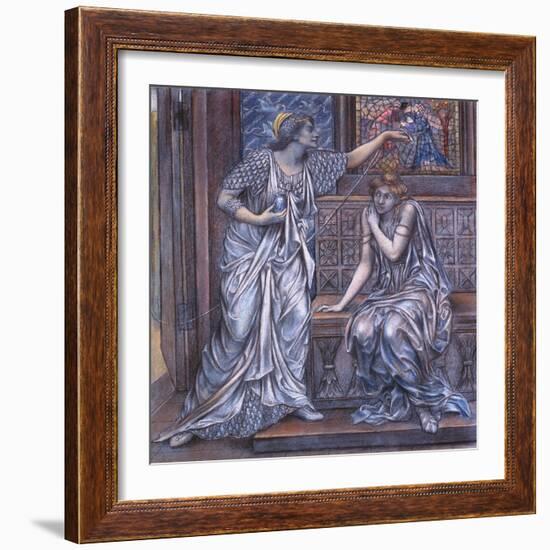 Finished Study for Queen Eleanor and Fair Rosamund, C.1900-5 (Chalk) (See 27988)-Evelyn De Morgan-Framed Giclee Print