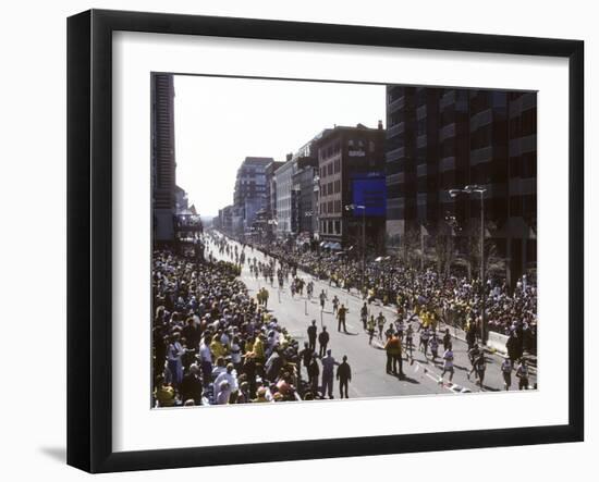 Finishers on Boyleston Street at the 1990 Boston Marathon-null-Framed Photographic Print