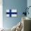 Finland Flag Design with Wood Patterning - Flags of the World Series-Philippe Hugonnard-Art Print displayed on a wall