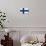 Finland Flag Design with Wood Patterning - Flags of the World Series-Philippe Hugonnard-Art Print displayed on a wall