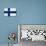 Finland Flag Design with Wood Patterning - Flags of the World Series-Philippe Hugonnard-Art Print displayed on a wall