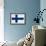 Finland Flag Design with Wood Patterning - Flags of the World Series-Philippe Hugonnard-Framed Art Print displayed on a wall