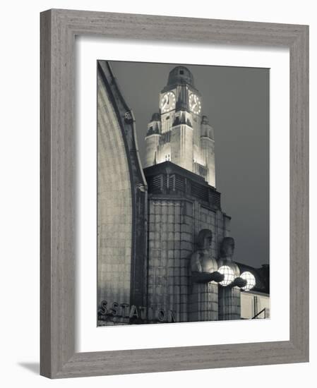 Finland, Helsinki, Rautatieasema, Helsinki Railroad Station, National Romantic-Style Figures-Walter Bibikow-Framed Photographic Print