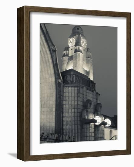 Finland, Helsinki, Rautatieasema, Helsinki Railroad Station, National Romantic-Style Figures-Walter Bibikow-Framed Photographic Print