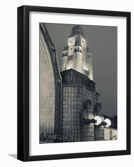 Finland, Helsinki, Rautatieasema, Helsinki Railroad Station, National Romantic-Style Figures-Walter Bibikow-Framed Photographic Print