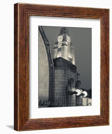 Finland, Helsinki, Rautatieasema, Helsinki Railroad Station, National Romantic-Style Figures-Walter Bibikow-Framed Photographic Print