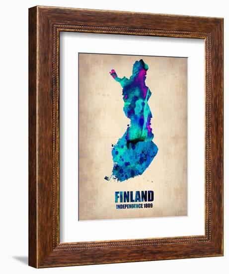 Finland Watercolor Poster-NaxArt-Framed Art Print