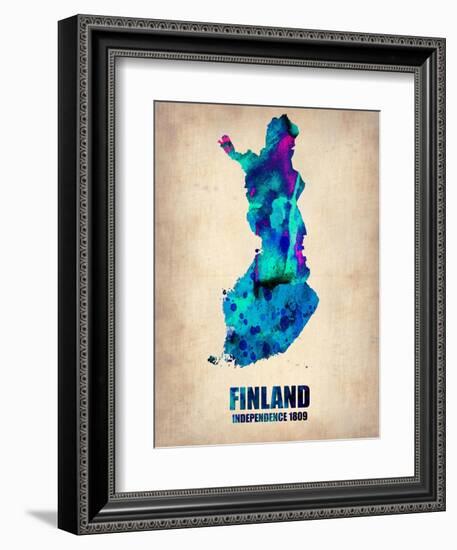 Finland Watercolor Poster-NaxArt-Framed Premium Giclee Print