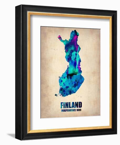 Finland Watercolor Poster-NaxArt-Framed Premium Giclee Print