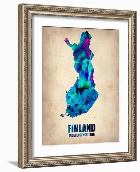 Finland Watercolor Poster-NaxArt-Framed Art Print