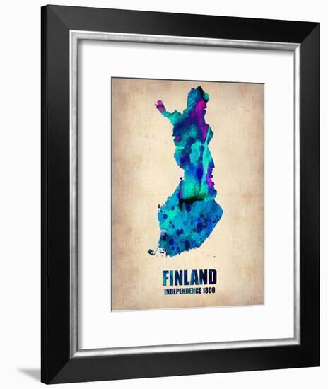 Finland Watercolor Poster-NaxArt-Framed Art Print