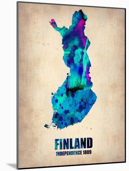 Finland Watercolor Poster-NaxArt-Mounted Art Print
