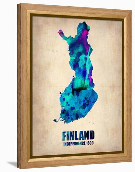 Finland Watercolor Poster-NaxArt-Framed Stretched Canvas