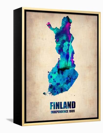 Finland Watercolor Poster-NaxArt-Framed Stretched Canvas