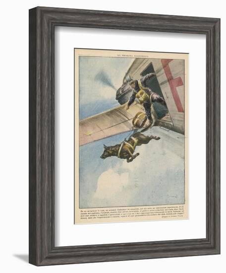 Finnish Parachutist Jumps with His Dog-Vittorio Pisani-Framed Photographic Print