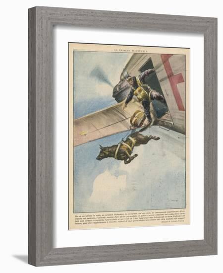 Finnish Parachutist Jumps with His Dog-Vittorio Pisani-Framed Photographic Print