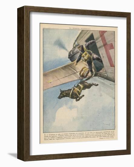 Finnish Parachutist Jumps with His Dog-Vittorio Pisani-Framed Photographic Print