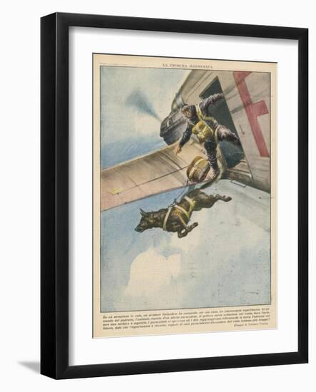 Finnish Parachutist Jumps with His Dog-Vittorio Pisani-Framed Photographic Print