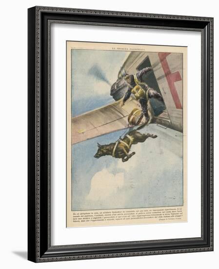 Finnish Parachutist Jumps with His Dog-Vittorio Pisani-Framed Photographic Print