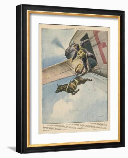 Finnish Parachutist Jumps with His Dog-Vittorio Pisani-Framed Photographic Print