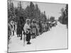 Finnish Soldiers Lining Up in the Snow During War with Russia-Carl Mydans-Mounted Premium Photographic Print