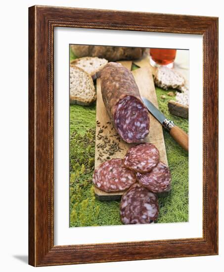 Finocchiona, Tuscan Salami with Wild Fennel Seeds, Florence, Tuscany, Italy, Italian Gastronomy-Nico Tondini-Framed Photographic Print