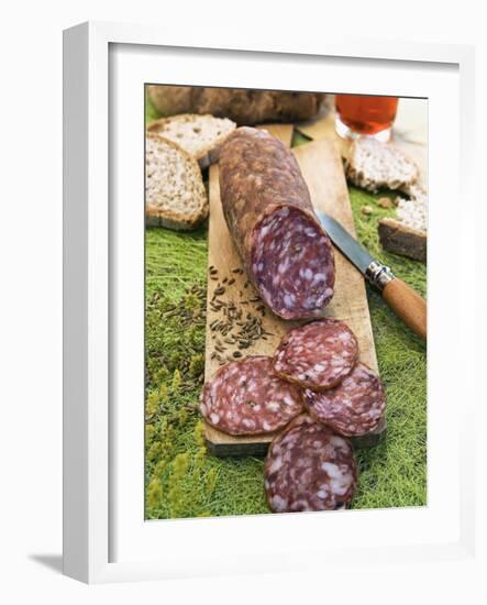 Finocchiona, Tuscan Salami with Wild Fennel Seeds, Florence, Tuscany, Italy, Italian Gastronomy-Nico Tondini-Framed Photographic Print