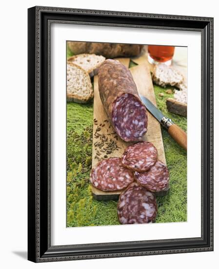 Finocchiona, Tuscan Salami with Wild Fennel Seeds, Florence, Tuscany, Italy, Italian Gastronomy-Nico Tondini-Framed Photographic Print