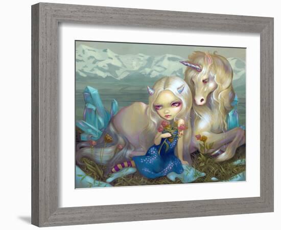 Fiona and the Unicorn-Jasmine Becket-Griffith-Framed Art Print