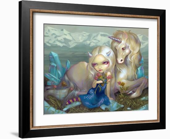 Fiona and the Unicorn-Jasmine Becket-Griffith-Framed Art Print