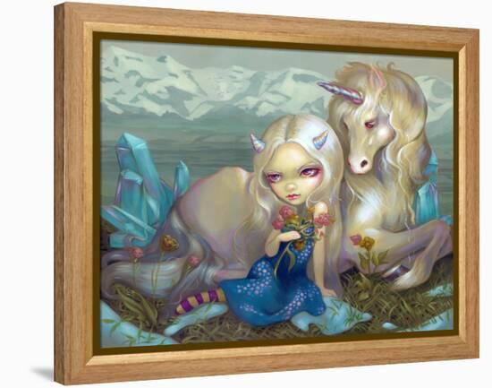 Fiona and the Unicorn-Jasmine Becket-Griffith-Framed Stretched Canvas