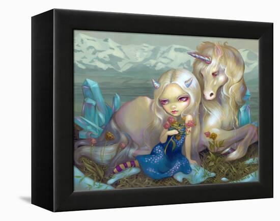 Fiona and the Unicorn-Jasmine Becket-Griffith-Framed Stretched Canvas