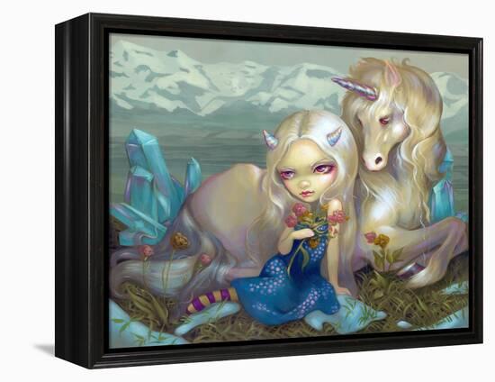 Fiona and the Unicorn-Jasmine Becket-Griffith-Framed Stretched Canvas