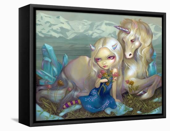 Fiona and the Unicorn-Jasmine Becket-Griffith-Framed Stretched Canvas