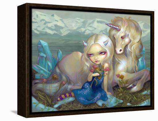 Fiona and the Unicorn-Jasmine Becket-Griffith-Framed Stretched Canvas