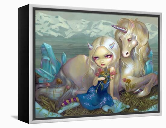 Fiona and the Unicorn-Jasmine Becket-Griffith-Framed Stretched Canvas