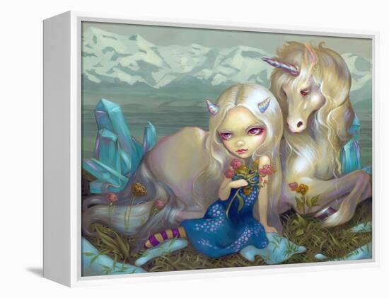 Fiona and the Unicorn-Jasmine Becket-Griffith-Framed Stretched Canvas